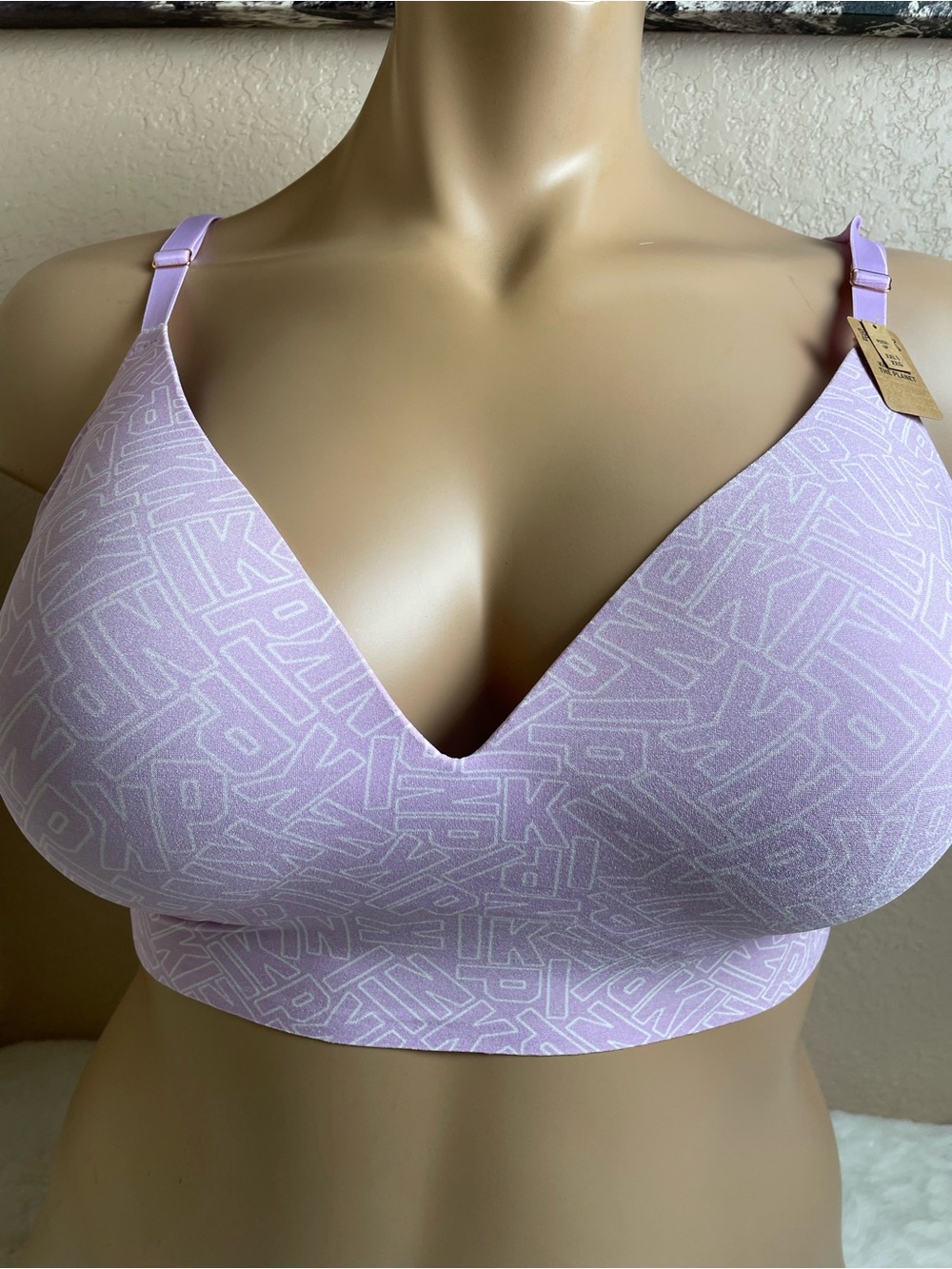 PINK Victoria's Secret Lavender Logo Wireless Bralette